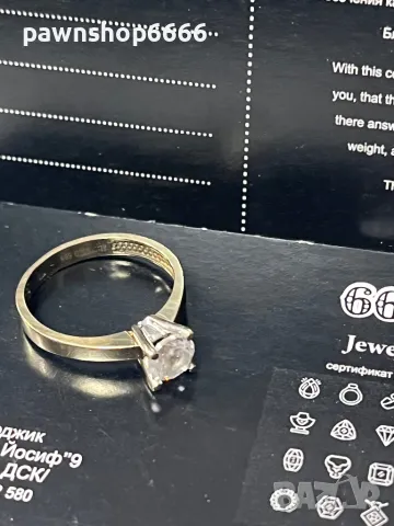 Златен пръстен 14 карата , снимка 10 - Пръстени - 48581703