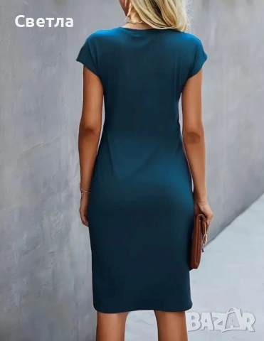 Рокли Нови,стегнато Трико, 3 броя-черна и синя XXL, и черна с бежово р-р L по € 17/брой, снимка 2 - Рокли - 53163705