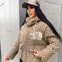 The North Face x Gucci Дамско Зимно Яке С Качулка Монограм И Оранжева Подплата Код E185, снимка 4