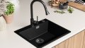 най-добрата мивка Кухненска Мивка гранит Осло 60 XL 500 x 590 mm Черна, снимка 6