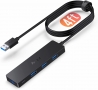 Aceele 4-портов USB 3.0 хъб, 120 см кабел, изключително тънък, снимка 1 - Други - 36039988