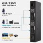 Нов 4K 60hz HDMI USB превключвател KVM превключвател 2PCs, снимка 6