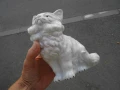 СТАР ПОРЦЕЛАН БЯЛА КОТКА  ГДР GDR , снимка 3