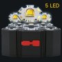 5 LED фенерче, челник, акумулаторно с вградена 18650 батерия, силна светлина, къмпинг, снимка 3