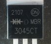  Schottky Rectifier 2107 ON MBR 3045CT, снимка 1 - Друга електроника - 39198756