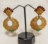 Индийски обеци с цветни камъни М16, снимка 2
