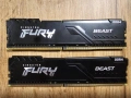 2X16GB 32GB DDR4 2666Mhz Kingston Fury Beast Black RAM памет | CL16 | 16-18-18-39 1.2V, снимка 1