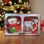 Празничен подаръчен комплект с чаша, лъжичка и снежен човек – готов за подаряване, снимка 6