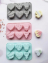 6 вида сърце сърца интересни дълбок силиконов молд форма калъп шоколад сапун гипс и др, снимка 3