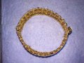 СТАРА ПОЗЛАТЕНА ФИЛИГРАННО АЖУРНО РЪЧНО ИЗРАБОТЕНА ПЕРЛЕН ТИП СТОМАНЕНА РЕТРО ГРИВНА 26616, снимка 4