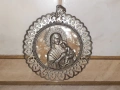Панагия богородица медальон икона религия метална, снимка 1