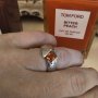Рядък сребърен пръстен с оранжев сапфир 
