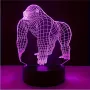 Холограмна 3D LED лампа Горила-дистанционно управление 16 цвята+други режими на управление, снимка 4