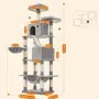 Драскалка за котки Light Gray 206 см – XXL катерушка с 2 къщички, хамак и площадки., снимка 6
