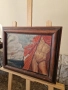 Прекрасна антикварна картина масло върху платно Бг автор , снимка 4