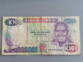 Банкнота - Замбия - 100 квача | 1991г., снимка 1 - Нумизматика и бонистика - 44928660
