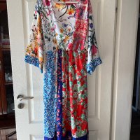 Дълга нова памук памучна елегантна ежедневна рокля тип кимоно широк ръкав флорален принт цветя , снимка 12 - Рокли - 41659723