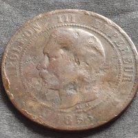 Рядка монета 10 сантима 1855г. Франция Наполеон трети за КОЛЕКЦИЯ 26428, снимка 8 - Нумизматика и бонистика - 42686435