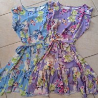 Нови роклички в синьо и лилаво , снимка 1 - Рокли - 41934483