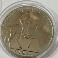 Сребърна монета Испания 5 екюта, 1989 Карл V, снимка 5 - Нумизматика и бонистика - 44444080