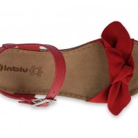 Дамски анатомични кожени сандали с панделка INBLU, Червени, снимка 4 - Сандали - 35982615