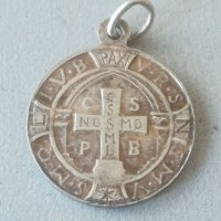 Медальон St. BENEDICTI. Свети Бенедикт. Католически. Християнски. Закрилник, снимка 4 - Антикварни и старинни предмети - 40884200
