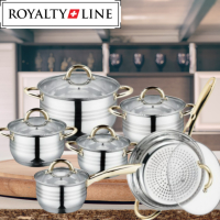 Комплект тенджери и тиган Royalty Line RL, снимка 1 - Съдове за готвене - 44740171