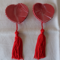 Висулки за гърди с форма сърце в червено, снимка 7 - Други - 36320251