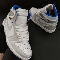 Nike Air Jordan 1 High Zoom White Blue Нови Оригинални Обувки Размер 43 Номер Кецове Маратонки, снимка 11 - Кецове - 39460719