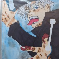 Рисунка аниме Джуджуцу кайсен Годжо Gojo Jujutsu kaisen anime, снимка 1 - Картини - 41842886