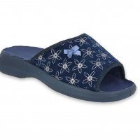 BEFADO OLIVIA Полски домашни чехли с отворени пръсти, Сини на цветя, снимка 1 - Пантофи - 35948458