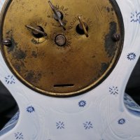 Антикварен порцеланов настолен часовник будилник , снимка 5 - Колекции - 34683754