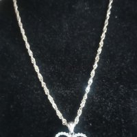 Сребърно колие сърце , с надпис "Love" ,печати 925 , снимка 3 - Колиета, медальони, синджири - 35893085