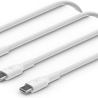 Нови Belkin 2 броя USB-C към USB-C кабел за бързо зареждане телефон 1 метър, снимка 1 - Друга електроника - 42385591
