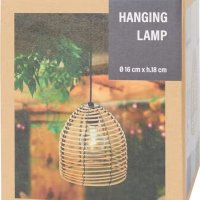 Wicker Висяща лампа-Rotan-In & Outdoor-Ø 16 см-Подходяща за външно осветление в градината, снимка 1 - Външни лампи - 41655179