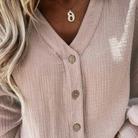 Дамска блуза с дълъг ръкав в бледорозов цвят, снимка 3 - Блузи с дълъг ръкав и пуловери - 40503667