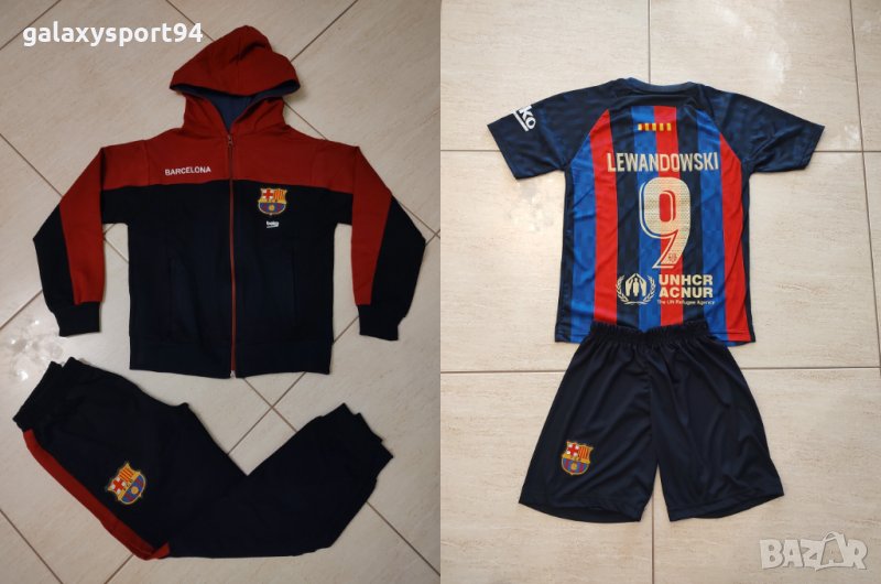 Барселона Левандовски екип С дълъг ръкав + Екип с Къс ръкав + Калци 24, снимка 1