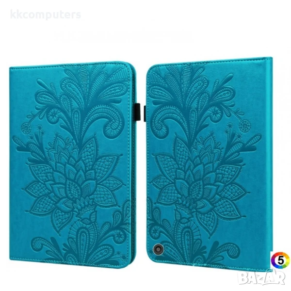 Amazon Kindle Fire HD 10 2021 / HD 10 Plus 2021 Flower Кожен Калъф и Протектор, снимка 1