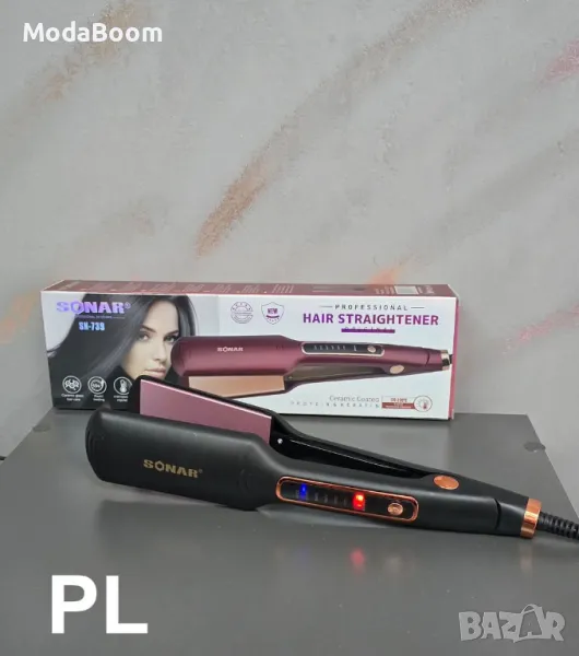 Професионална преса за изправяне и къдрене SONAR с керамични плочи с ПРОТЕИНОВО И КЕРАТИНОВО ПОКРИТИ, снимка 1