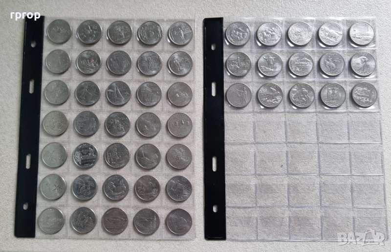 САЩ. 1/4 Американски долари . Quarter . 50 бройки . Пълен комплект. 50 щата., снимка 1
