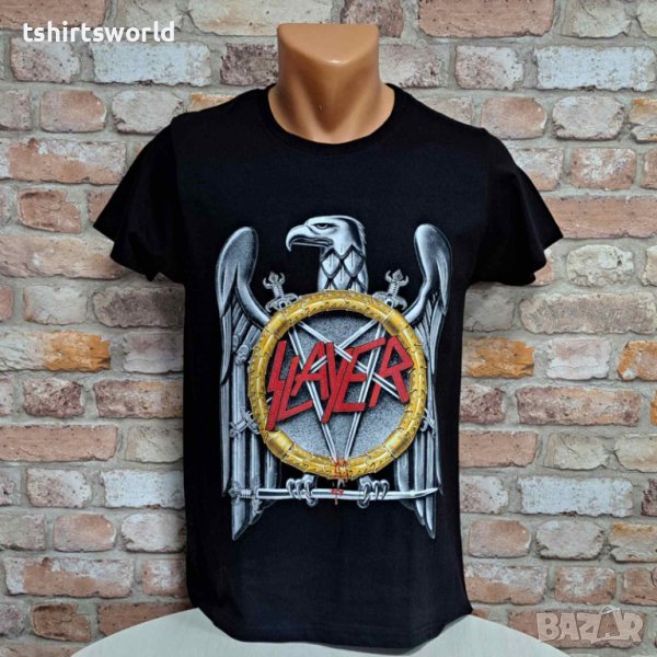 Нова мъжка тениска с дигитален печат на музикалната група Slayer, снимка 1
