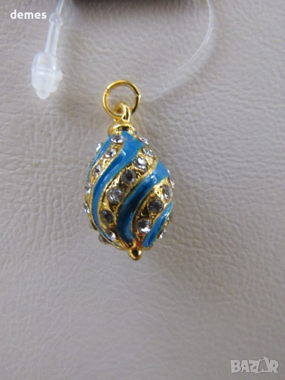 Фино дамско колие с висулка- Яйце Фаберже, ново, снимка 1