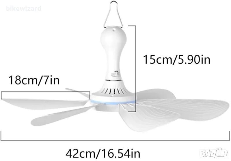 TangDao къмпинг вентилатор за таван Ø42 CM  НОВ, снимка 1