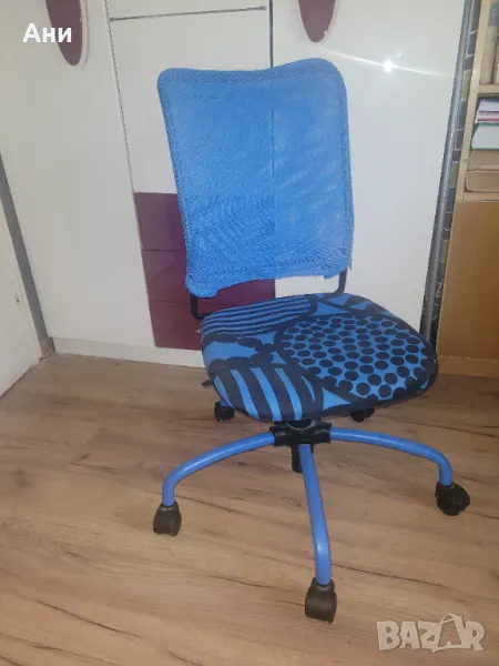 Син ученически стол, снимка 1