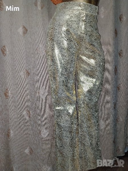 T-K-F S/M Златист панталон/ чарлстон / еко кожа , снимка 1