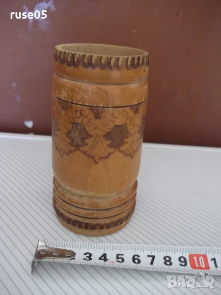 Моливник дървен пирографиран от соца, снимка 1