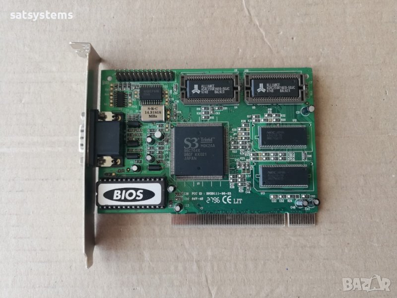 Видео карта S3 Trio64 BNX911-96-23 2MB PCI, снимка 1