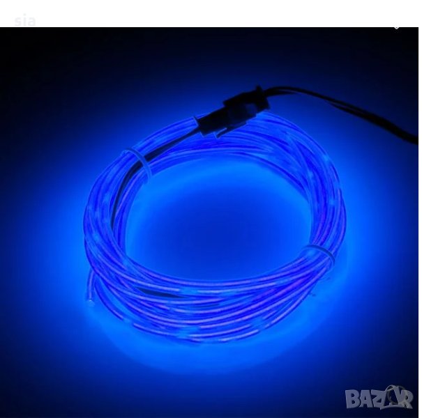 Неонова лента за кола, ЛЕД, с батерии, неон син, 3м., с батерии, снимка 1