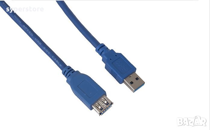 Кабел USB3.0 Мъжко към Женско 3m Син VCom SS001306 Cable USB - USB M/F, снимка 1