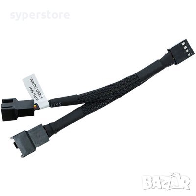 Кабел, преходник EK-Cable Y-Splitter 2-Fan PWM (10cm), fan splitter SS30267, снимка 1